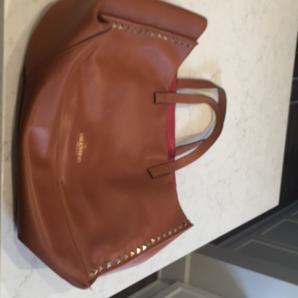 Valentino brown leather tote